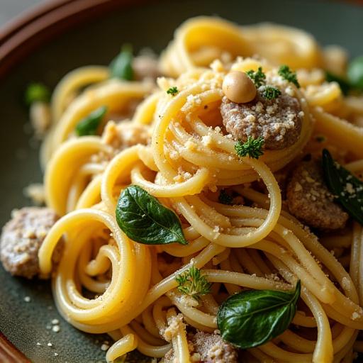 Un primo piano della nostra pasta con le sarde